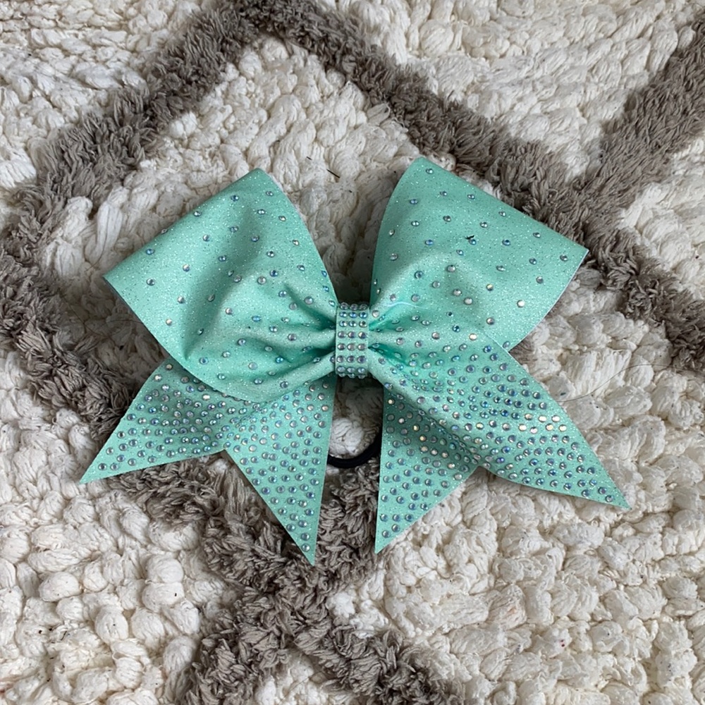 TEAL CHEER BOW